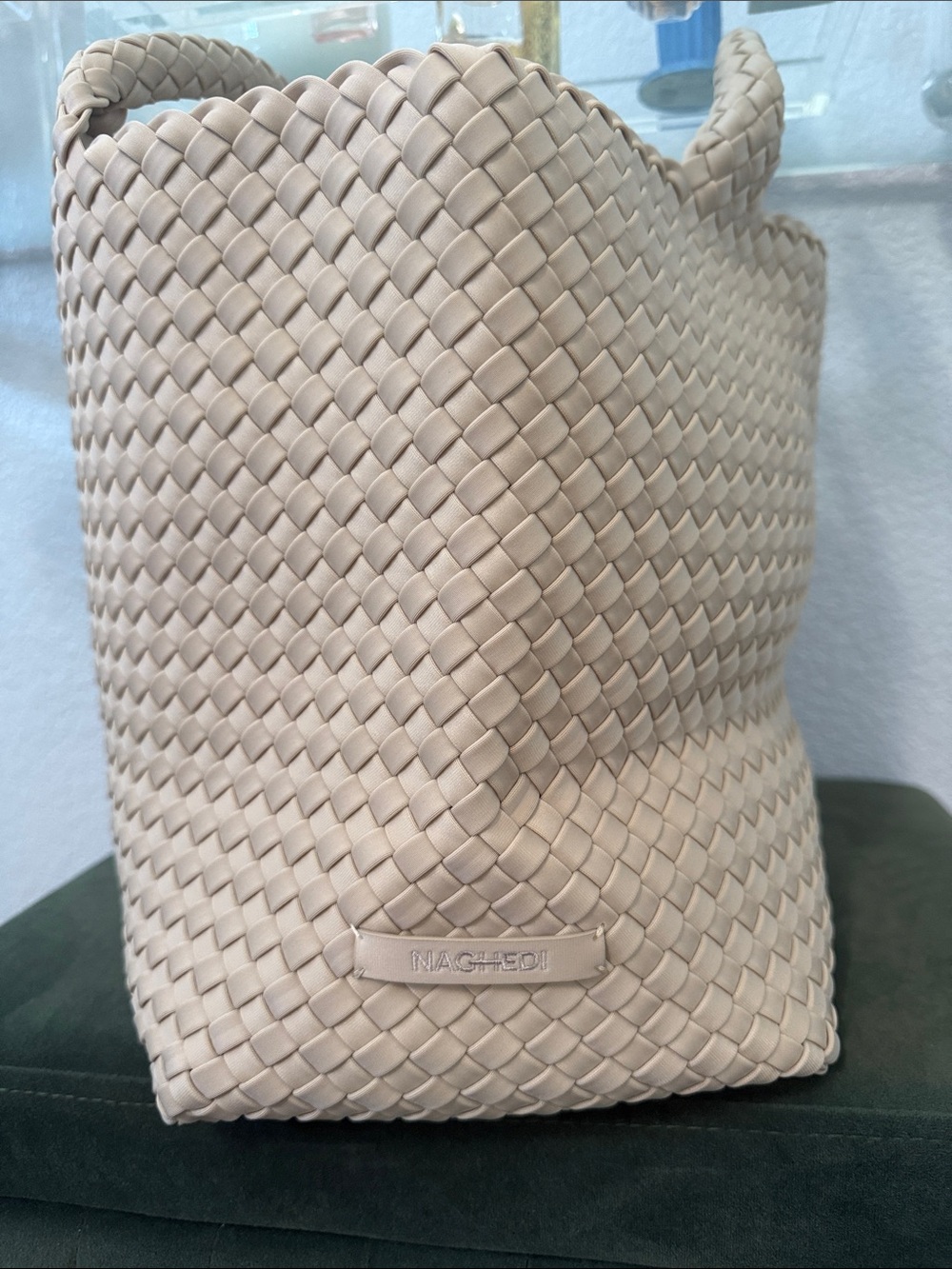 Naghedi Cream Woven Tote - Picture 2 of 7
